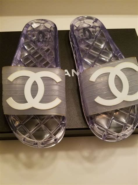 chanel jelly sandals slides.